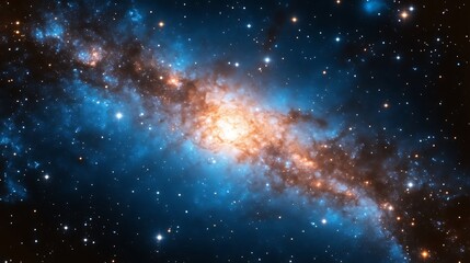 Naklejka premium Celestial Nebula Cosmic Dust and Starscape