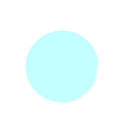 Blue round brush painted circle banner on transparent background