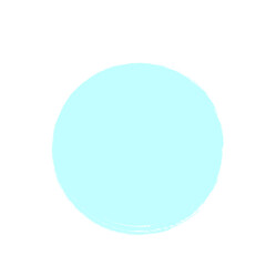 Blue round brush painted circle banner on transparent background