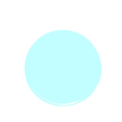 Blue round brush painted circle banner on transparent background