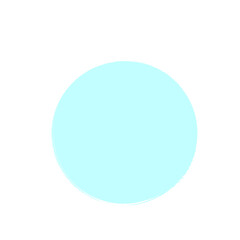 Blue round brush painted circle banner on transparent background