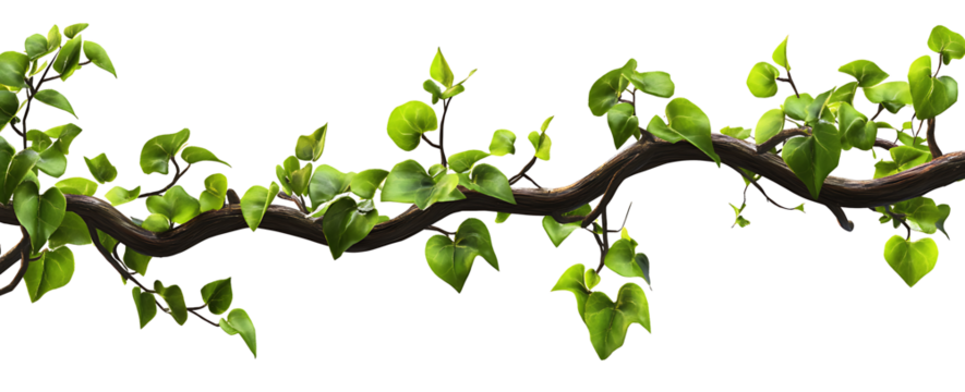 Tangled vines isolated on a white background as transparent PNG. AI GENERATED