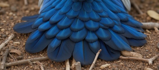 Obraz premium Jay feather backgroundtexture with blue-black tones