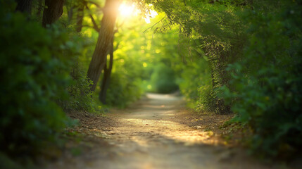 Obraz premium Two paths diverging in a forest, one old and overgrown, the other new and well-maintained, improvement concept, natural ambient light, f/4.0, soft bokeh background --ar 16:9 --v 6.1 --style raw --c 10