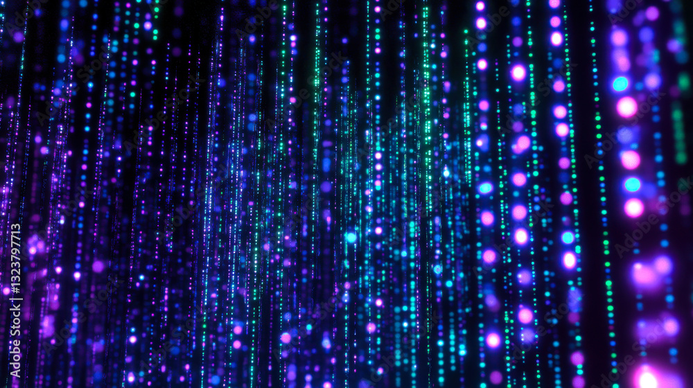 Aufkleber Colorful vertical light patterns create a mesmerizing display in an abstract setting