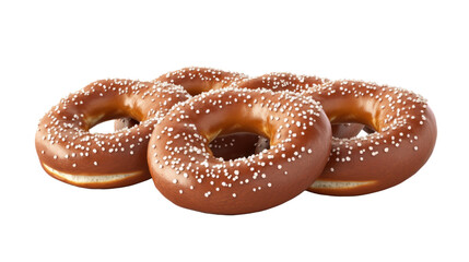 many fresh pretzels bread in transparent background 