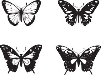 Elegant Butterfly Silhouettes Vector Bundle