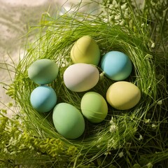 Generated imageBreath of Spring, Pastel Easter Eggs