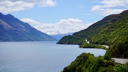 Vista of Devil's staircase road in Queenstown New Zealand