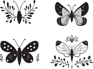 Elegant Butterfly Silhouettes Vector Bundle