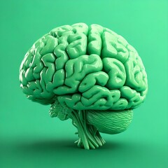 Green Brain, Medical 3D Illustration