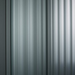 Obraz premium Abstract vertical gradient texture on a blurred soft-glass ribbed gray-striped window with an overlays of a silver metal and clear polycarbonate sheet