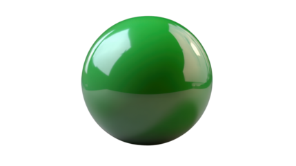 green sphere ball 3d render icon isolated on white background