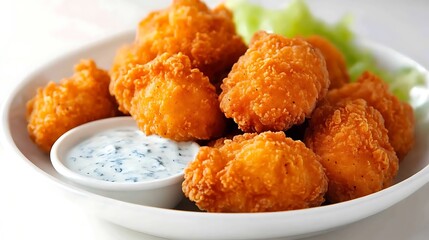 Buffalo Chicken Bites Spicy buffalo chicken nuggets with blue cheese dipping sauce