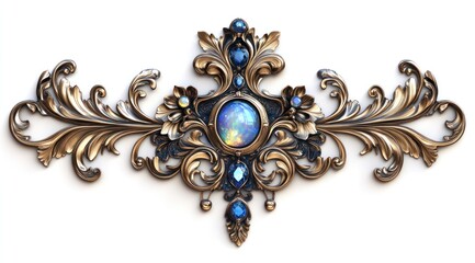 Ornate gold and blue decorative trim
