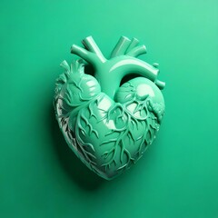 Green Heart, Medical 3D Illustration
