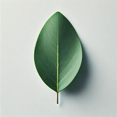 green leaf isolated on white background