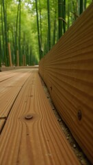 Wood textured with bamboo pattern