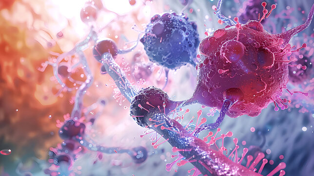 Molecular Battle – Abstract Cellular Microenvironment
