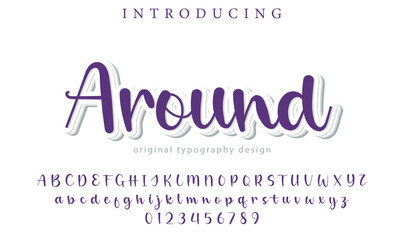 Around Font Stylish brush painted an uppercase vector letters, alphabet, typeface