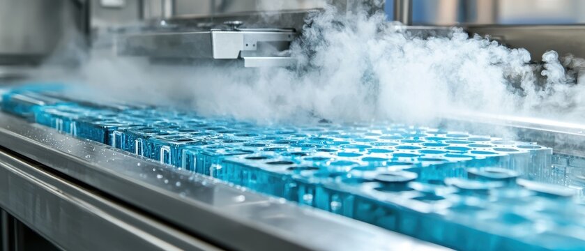 High-pressure steam sterilization process in a modern facility industrial environment closeup view technology concept