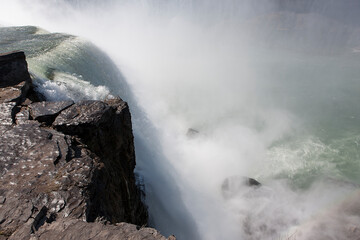 USA Niagara Falls on a cloudy spring day