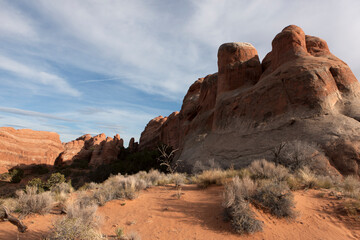 Obraz premium USA Arches National Park on a cloudy spring day