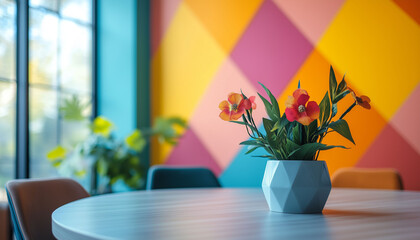 modern interior with flowers