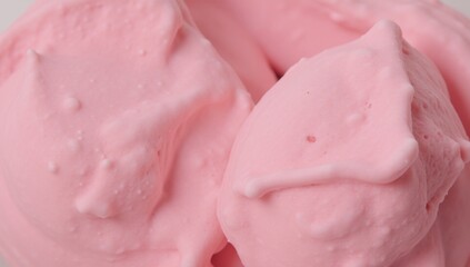 High-definition close-up portrait showcasing intricate details of pink ice cream texture