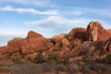 Fototapeta premium USA Arches National Park on a cloudy spring day