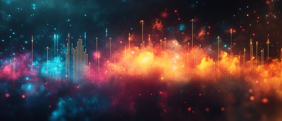Obraz premium Abstract fiery cityscape art