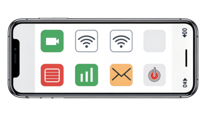 Mobile Notification Icons Bar with Battery and Wi-Fi Icons Vector Illustration on White Background

