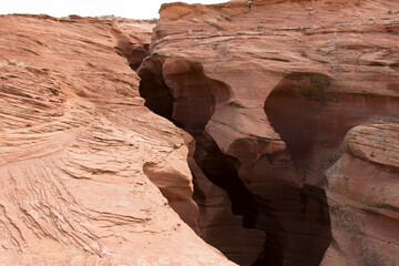 USA Antelope Canyon on a cloudy spring day