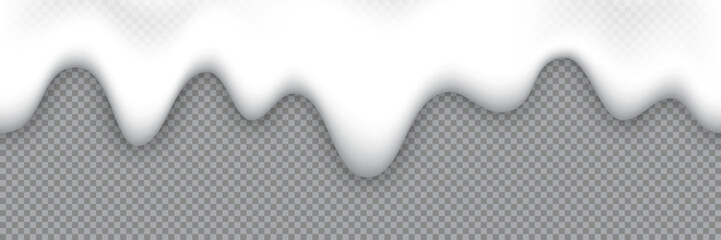 White foam background. Foam of beer or fizzy drink, suds of shampoo, detergent, cleaning gel. Vector realistic illustration isolated on transparent background.