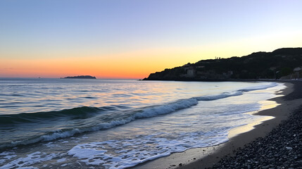 Evening  time at the seashore with relaxing landscape