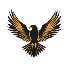 Fototapeta premium Soaring Eagle Emblem: Majestic emblem of an eagle with wings spread wide, a symbol of strength, freedom, and vision, capturing the essence of power and authority.
