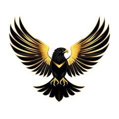 Obraz premium Soaring Eagle Emblem: A striking emblem of a majestic eagle, wings outstretched, exuding power, freedom, and grace, perfect for representing strength and authority.