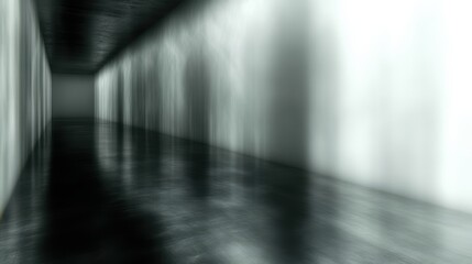 Abstract Motion Blur Corridor - Shadows and Reflections in a Dark Minimalist Interior