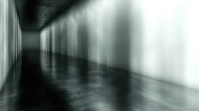 Abstract Motion Blur Corridor - Shadows and Reflections in a Dark Minimalist Interior
