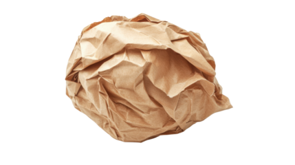 crumpled paper ball isolated on white background