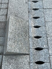 Granite blocks on the ground