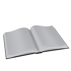 Open book with blank pages isolated on white background isolated on white