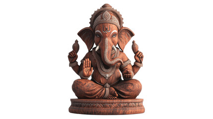 Ganesh indian God statue isolated on white background
