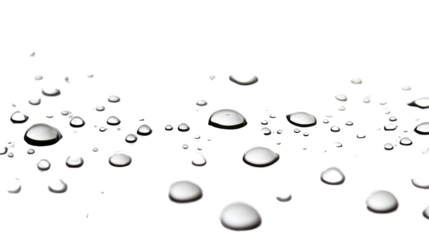 Water droplets isolated on white background