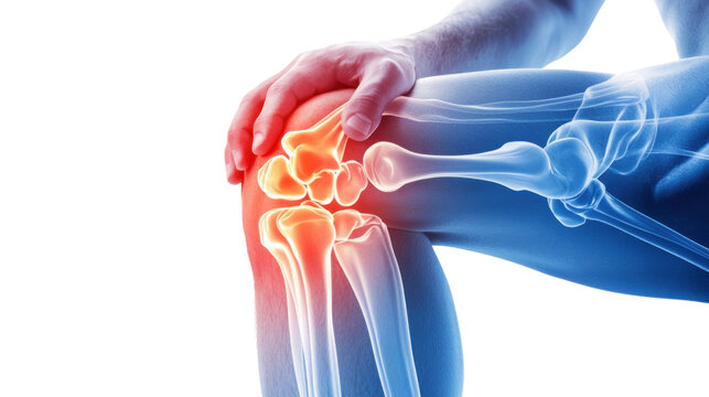 Knee pain x ray isolated on white background - Powered by Adobe