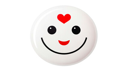 Happy Heart Emoji on a  White Background  