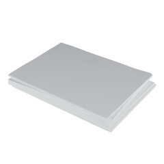 Stack of white papers isolated on white