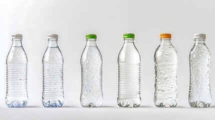 Refreshing bottled water display studio setting photography minimalist background close-up perspective hydration concept