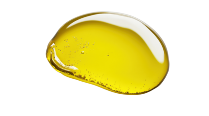 Puddle of olive oil isolated on white background