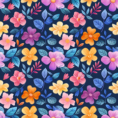 Vibrant floral pattern design digital artwork nature-inspired colorful wallpaper aesthetic views